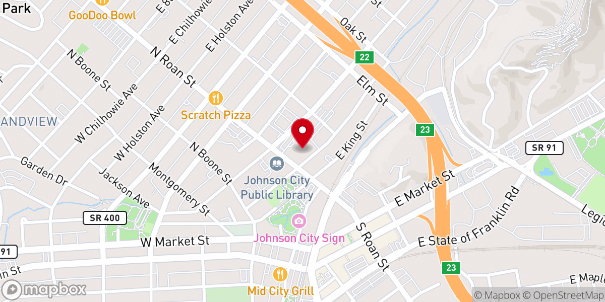 Map showing location of Central Baptist Church