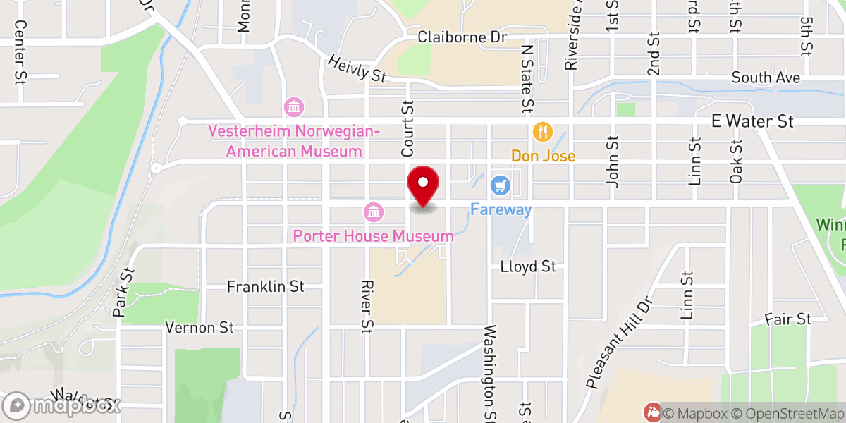 Map showing location of Congregational United Church of Christ