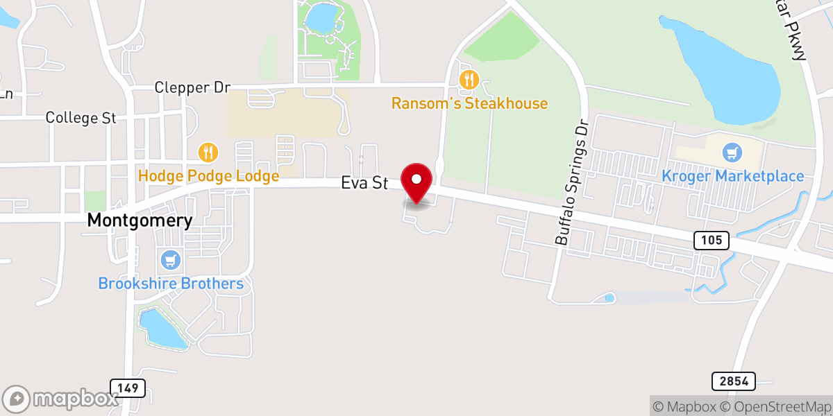 Map showing location of First Montgomery Baptist Church