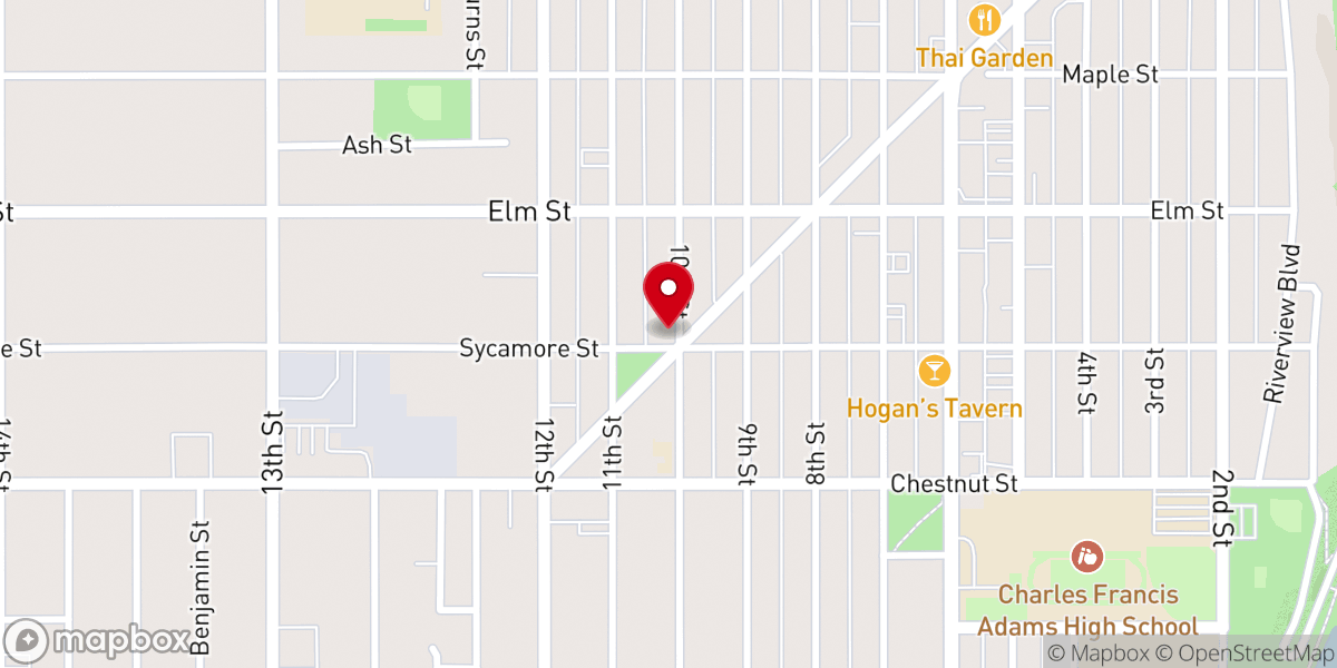 Map showing location of First Christian Church (Disciples of Christ)