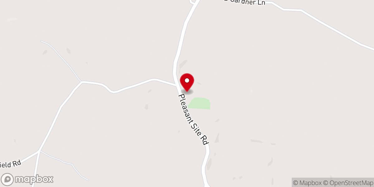 Map showing location of Pleasant Site Baptist Church