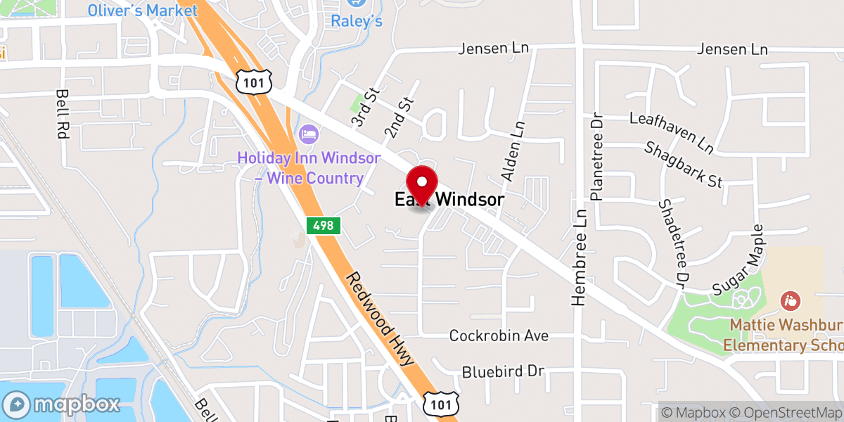 Map showing location of Redwood Country Chapel