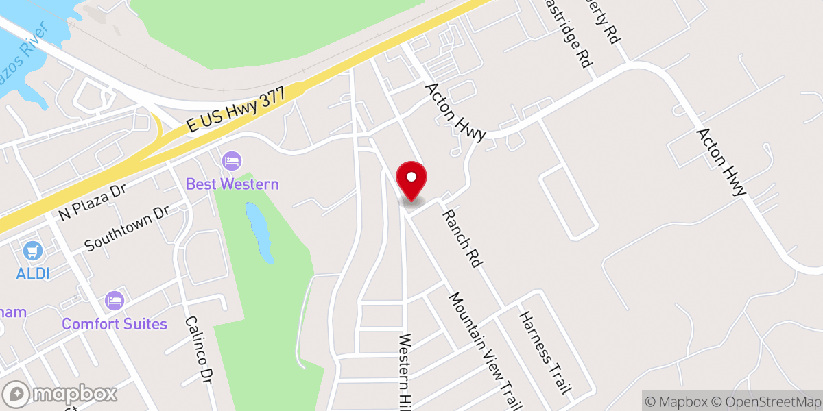 Map showing location of Western Hills Baptist Church