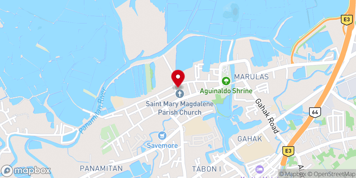 Map showing location of Diocesan Shrine and Parish of St. Mary Magdalene - Poblacion, Kawit, Cavite