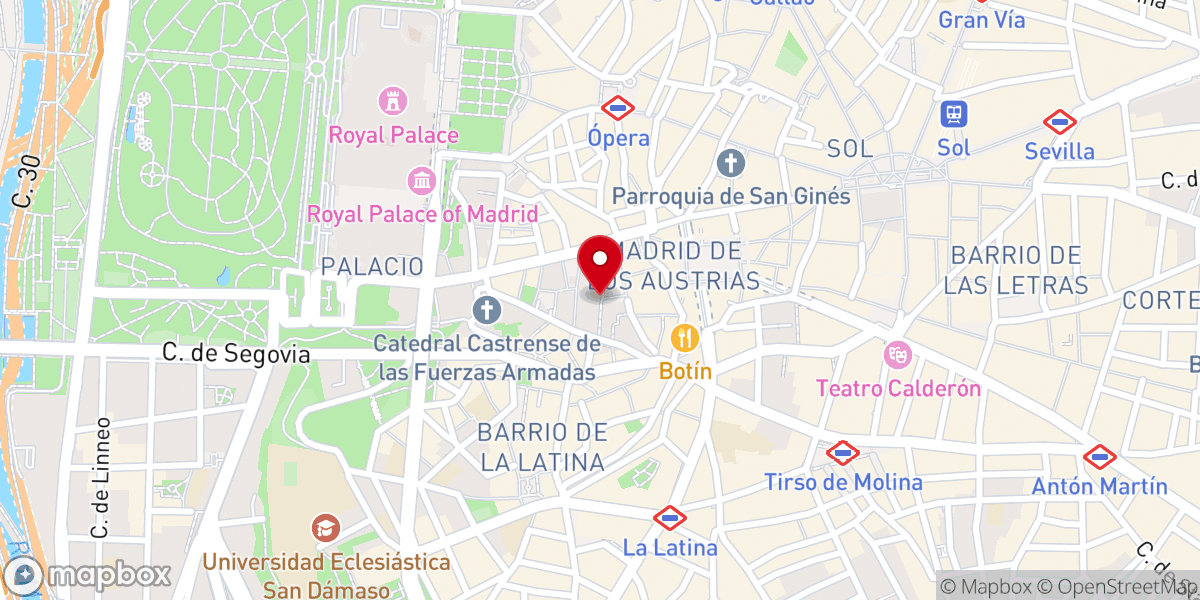 Map showing location of Iglesia del Corpus Christi
