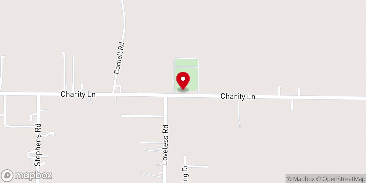 Map showing location of Charity Baptist Church