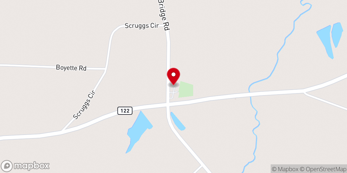 Map showing location of Mt Olive Missionary Baptist Church