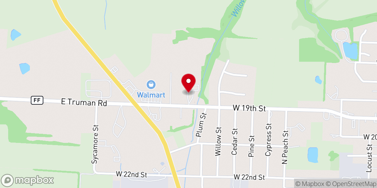 Map showing location of First Assembly of God Church