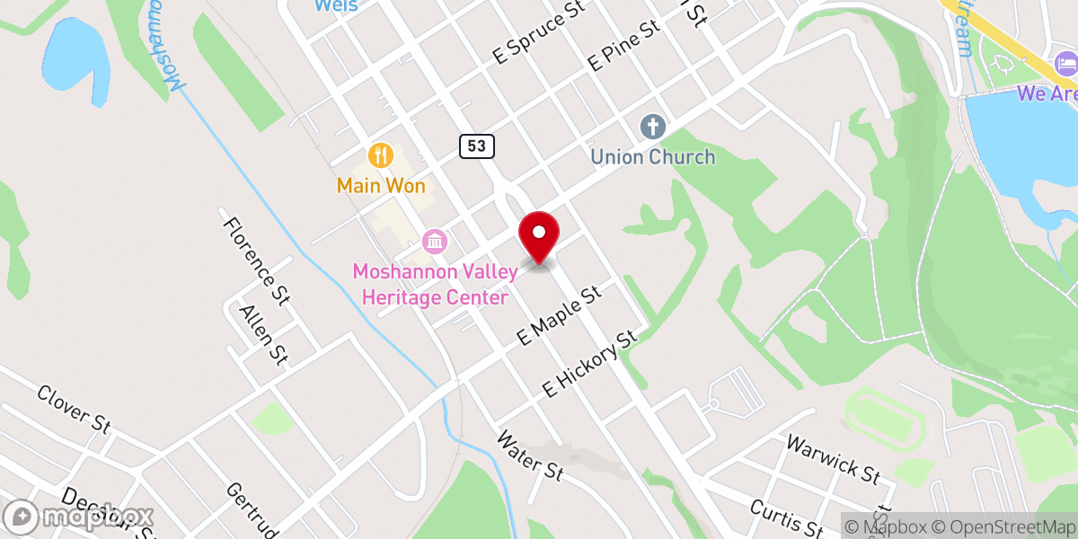 Map showing location of First Baptist Church