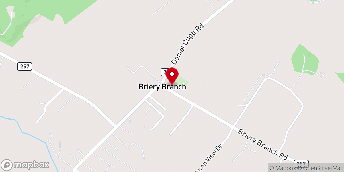 Map showing location of Briery Branch Church of the Brethren