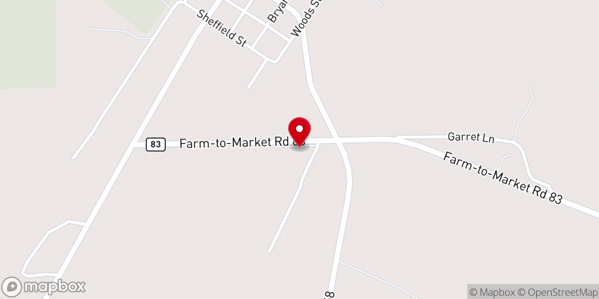 Map showing location of Trinity Baptist Church