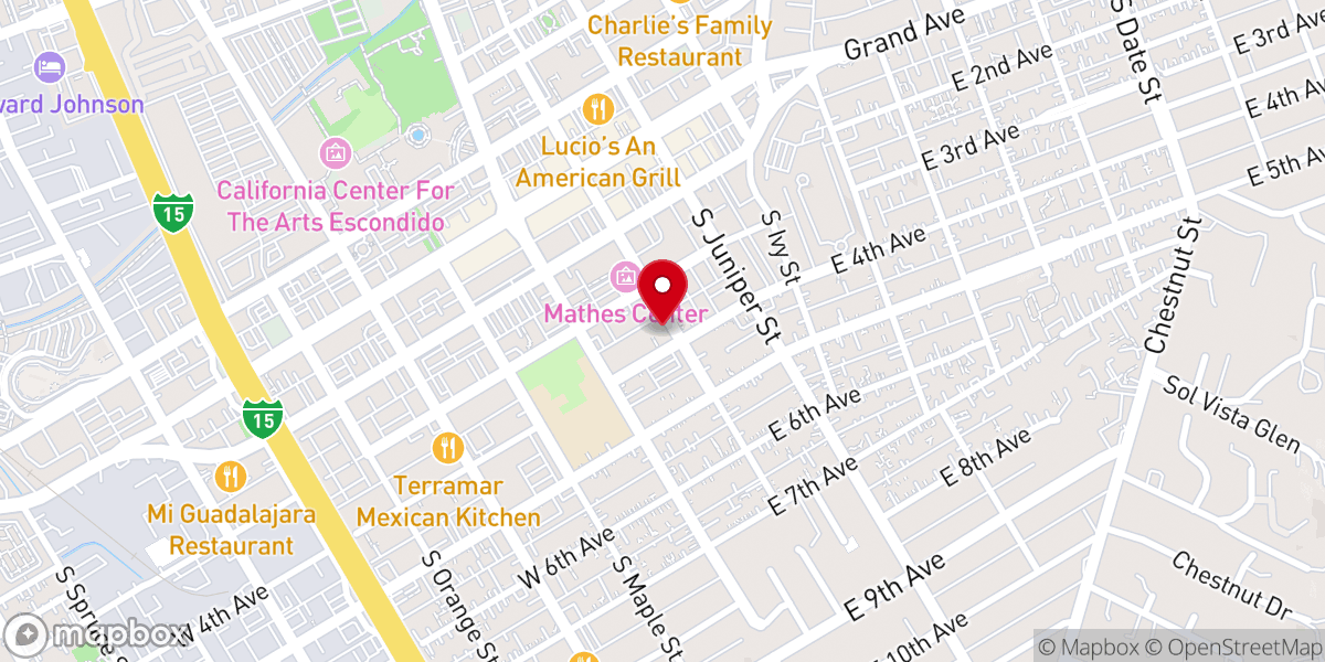 Map showing location of First United Methodist Church of Escondido