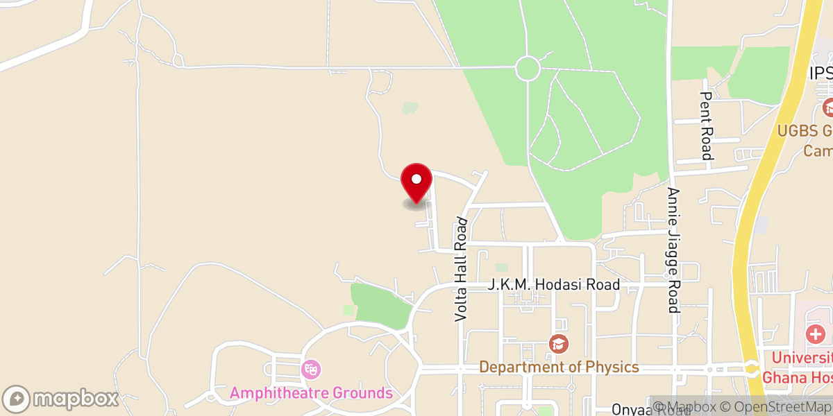 Map showing location of Legon Interdenominational Church