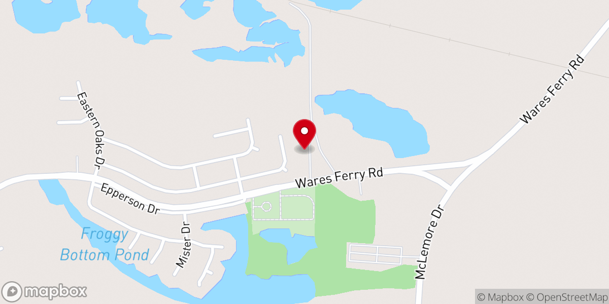 Map showing location of The Church at Eastern Oaks