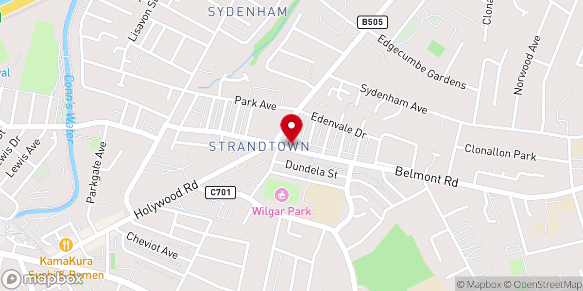 Map showing location of Christian Fellowship Church, Belfast