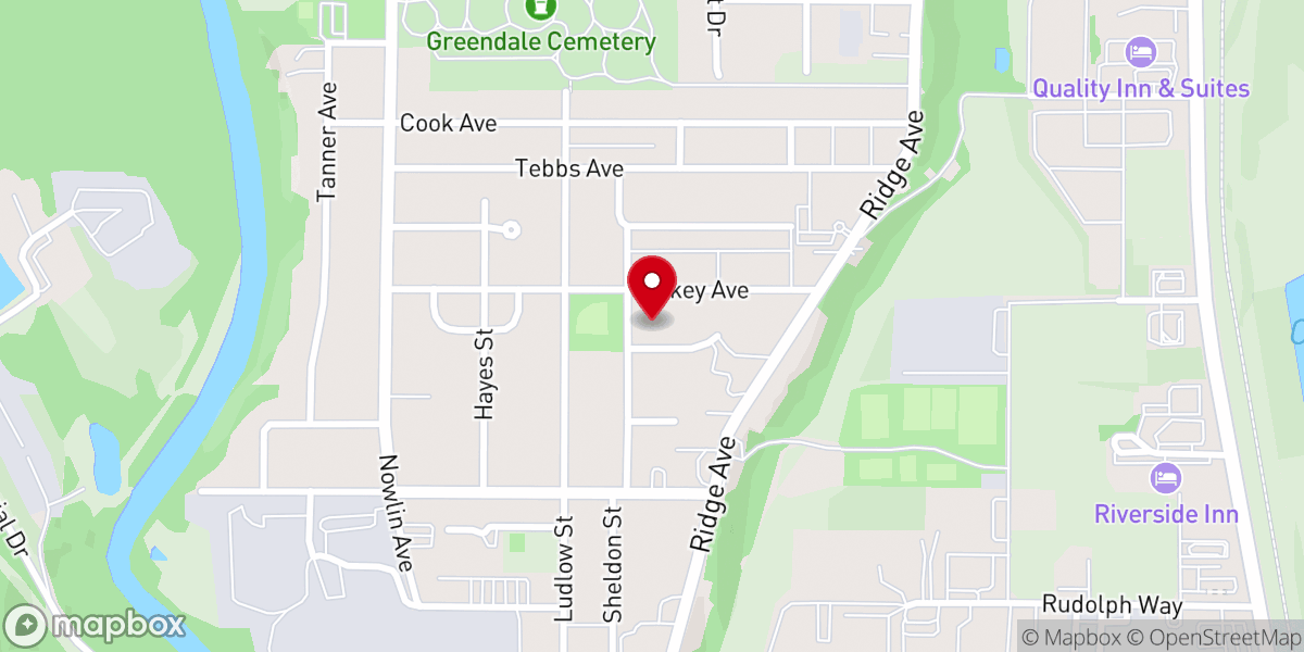 Map showing location of Emanuel Lutheran Church