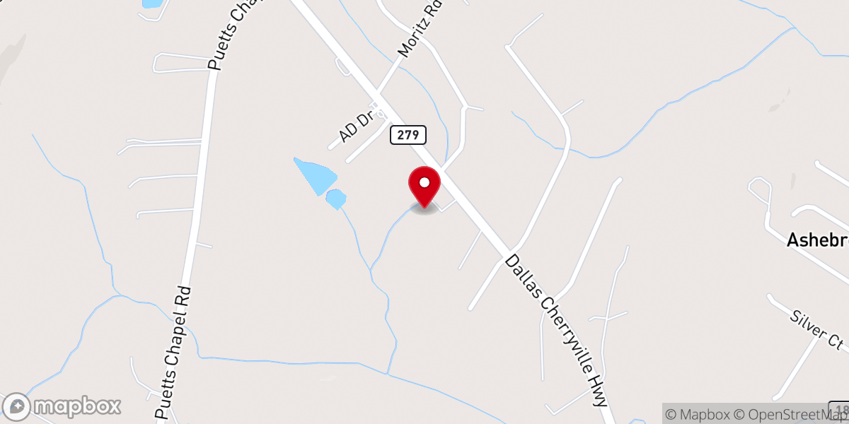Map showing location of Walnut Grove Baptist Church