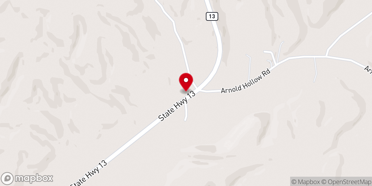 Map showing location of Deer Creek Church