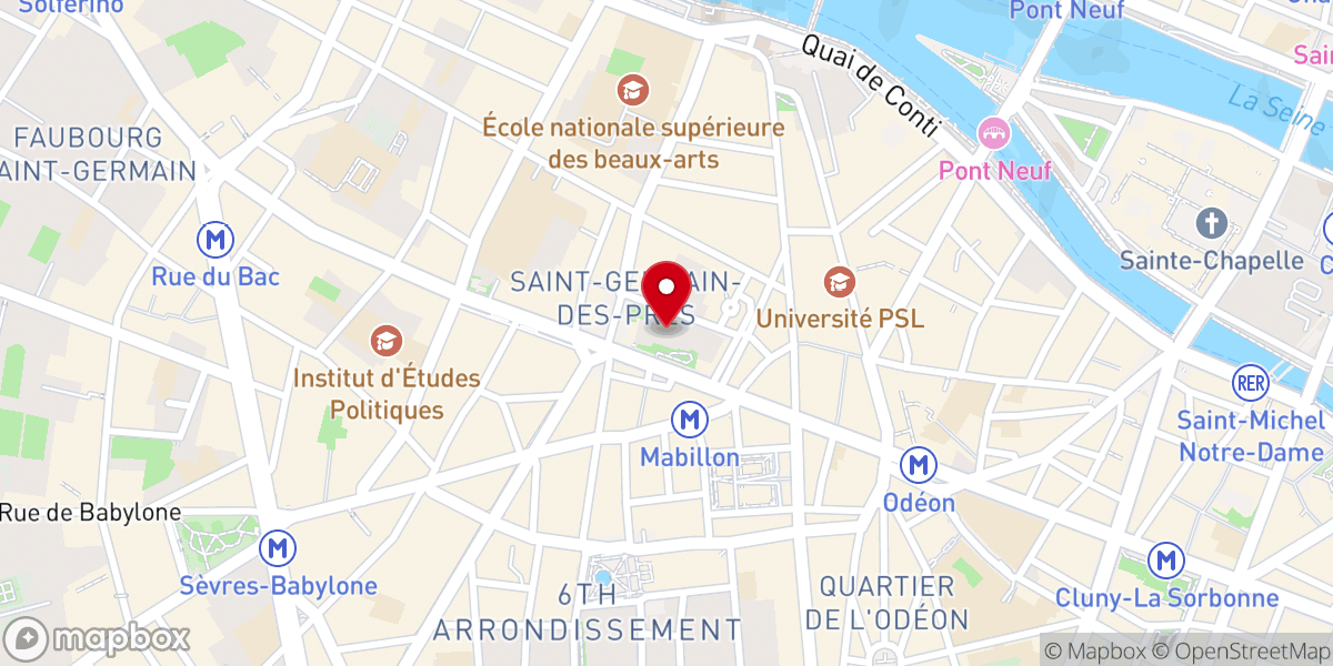 Map showing location of Église de Saint-Germain-des-Prés
