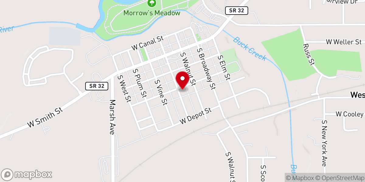 Map showing location of Freedom United Baptist Church