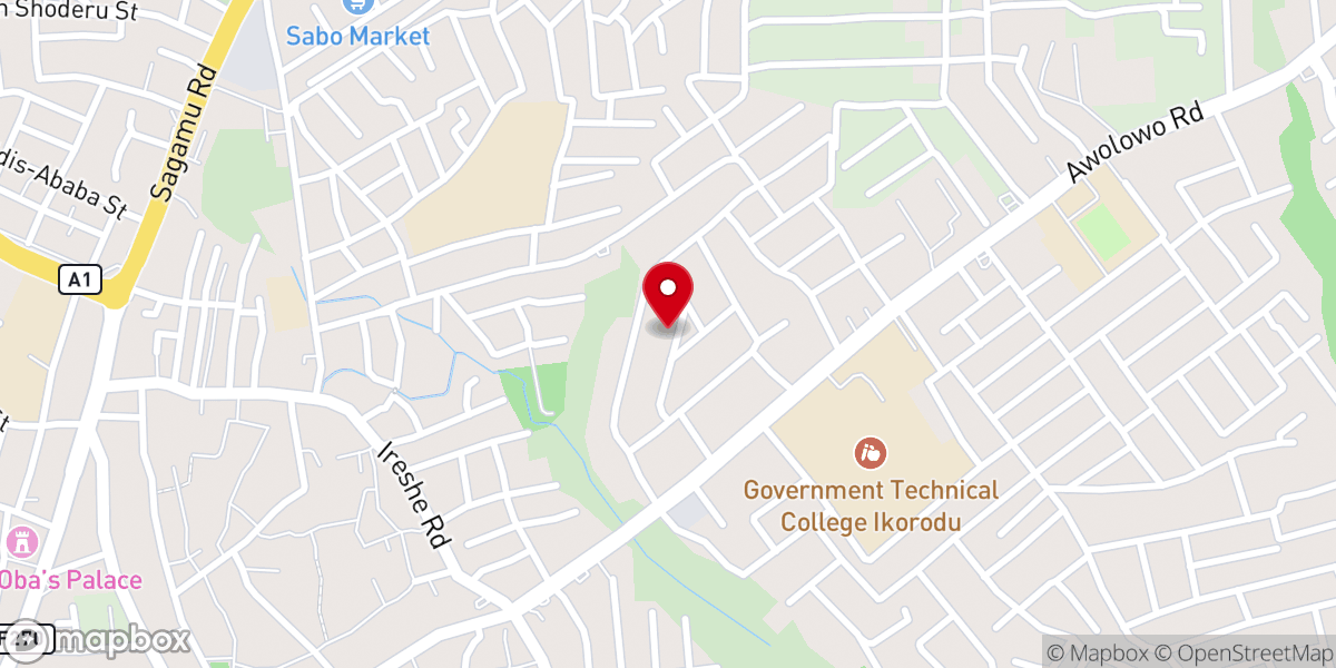 Map showing location of Mfm, Lagos Region 11, Ikorodu 1( Arena Of Prayer)