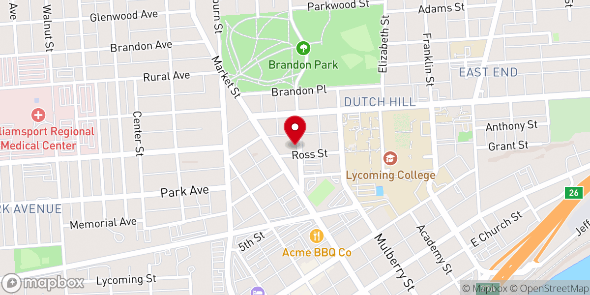 Map showing location of American Rescue Workers Community Church