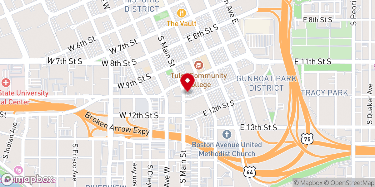 Map showing location of First Methodist Church Front Parking