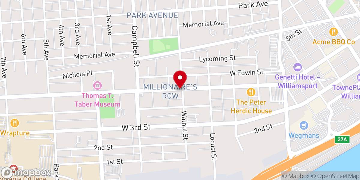 Map showing location of Millionaires' Row