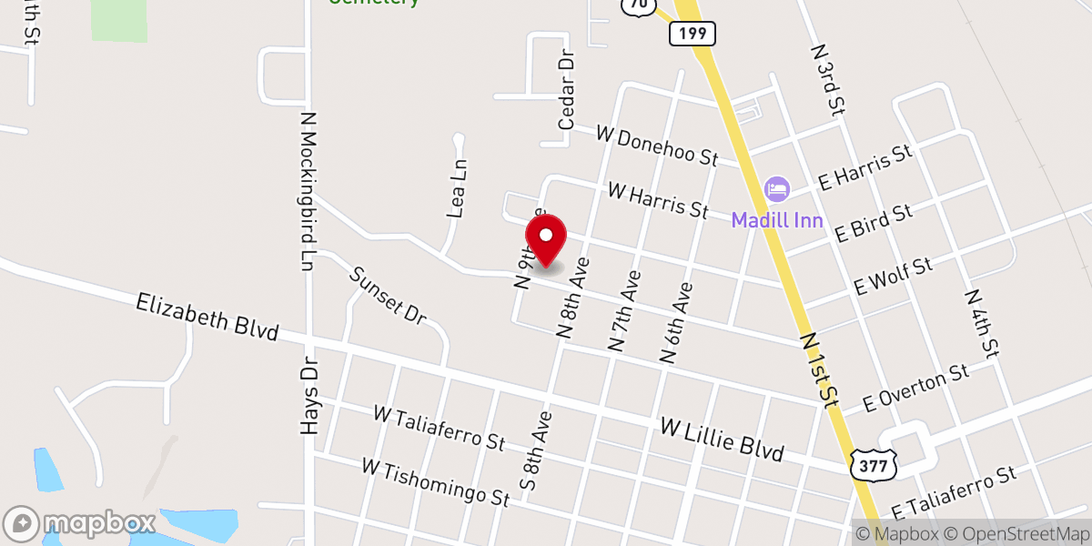 Map showing location of United Pentecostal Church