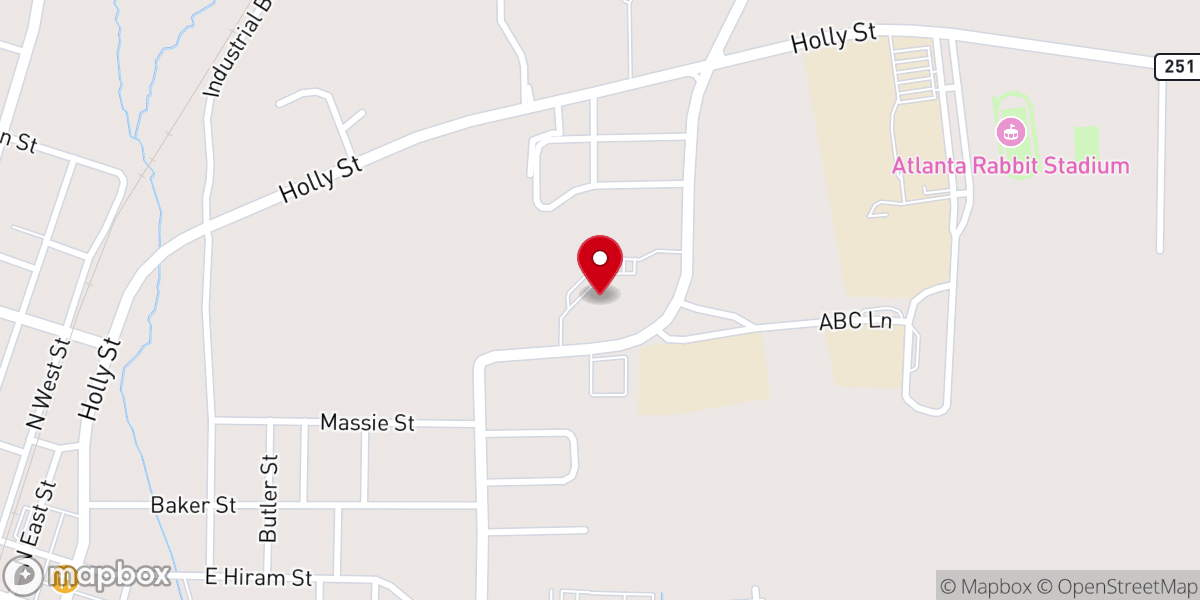 Map showing location of Atlanta Methodist Church
