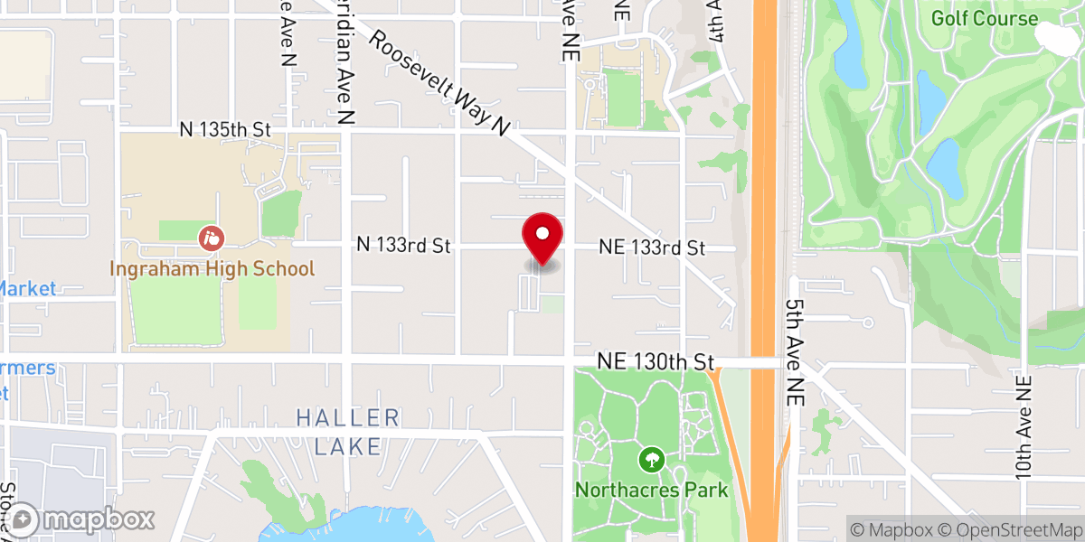 Map showing location of Haller Lake United Methodist Church