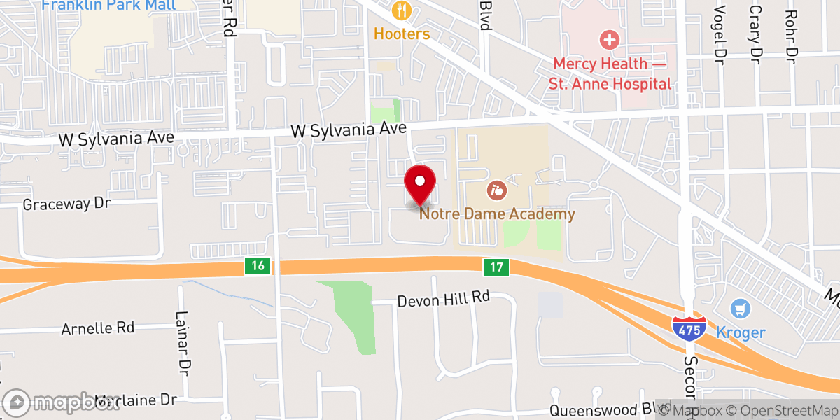 Map showing location of The Ministry on Sunforest Court