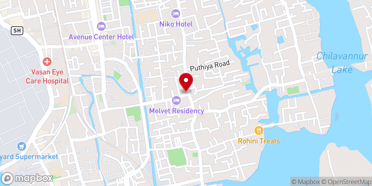Map showing location of St Joseph's Shrine Church, Kadavanthra