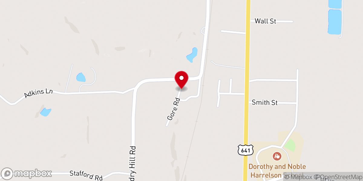 Map showing location of Union Grove Baptist Church