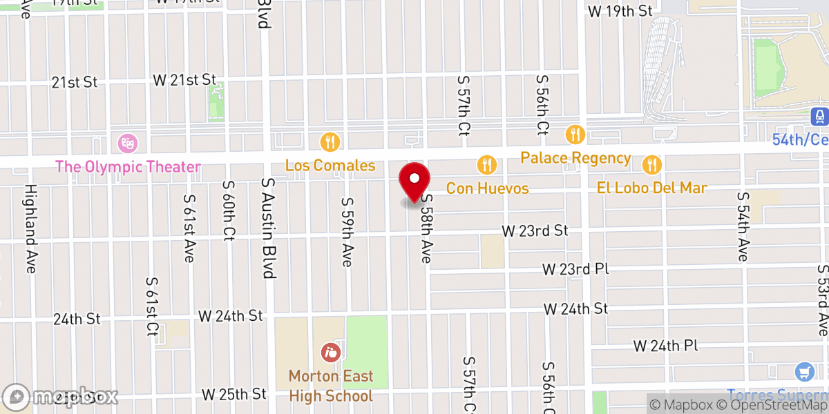 Map showing location of Fiftyeighth Avenue Baptist Church