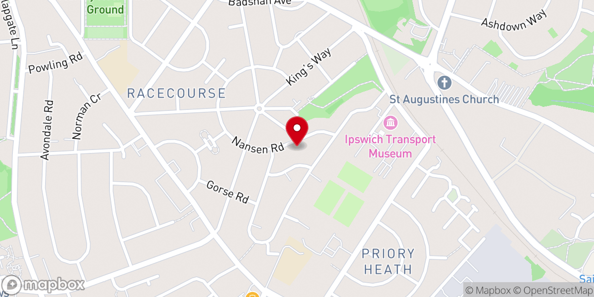 Map showing location of Nansen Road Baptist Church