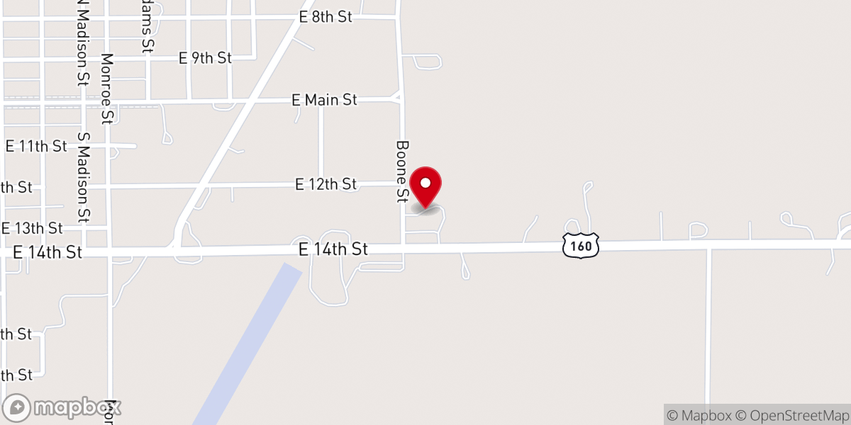Map showing location of Harper United Methodist Church