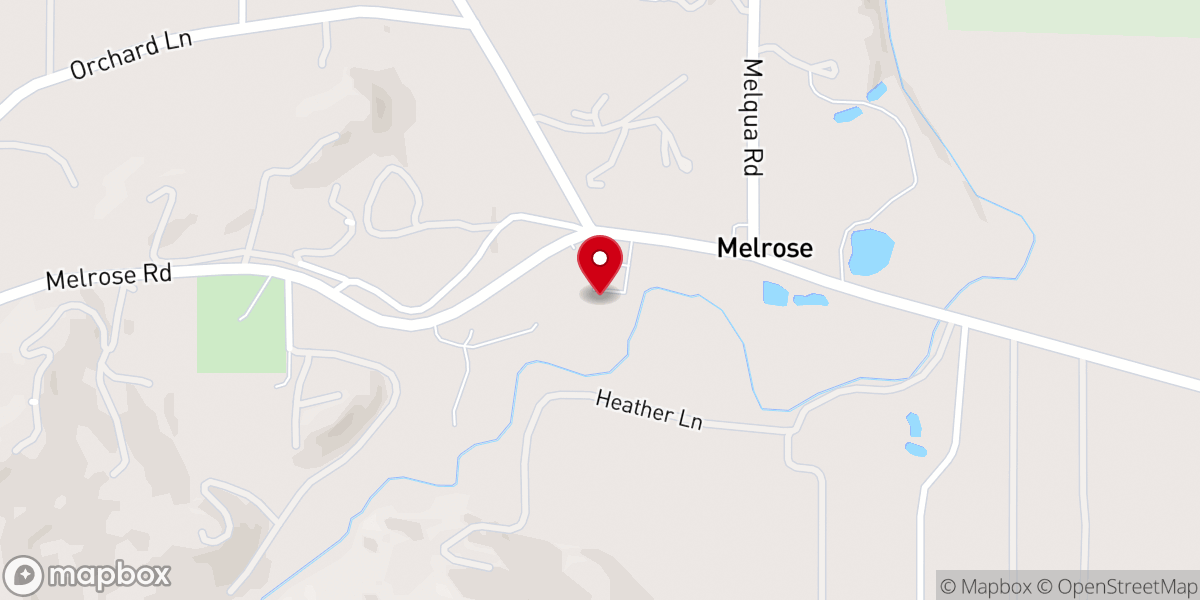Map showing location of Melrose Community Church
