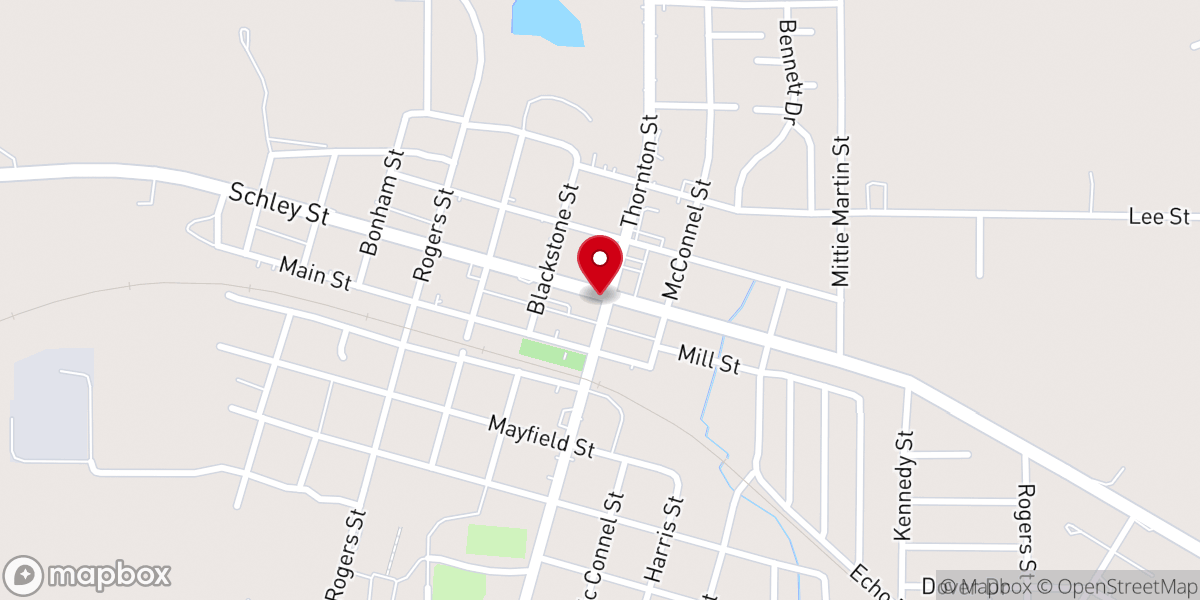 Map showing location of Mt Olive Baptist Church