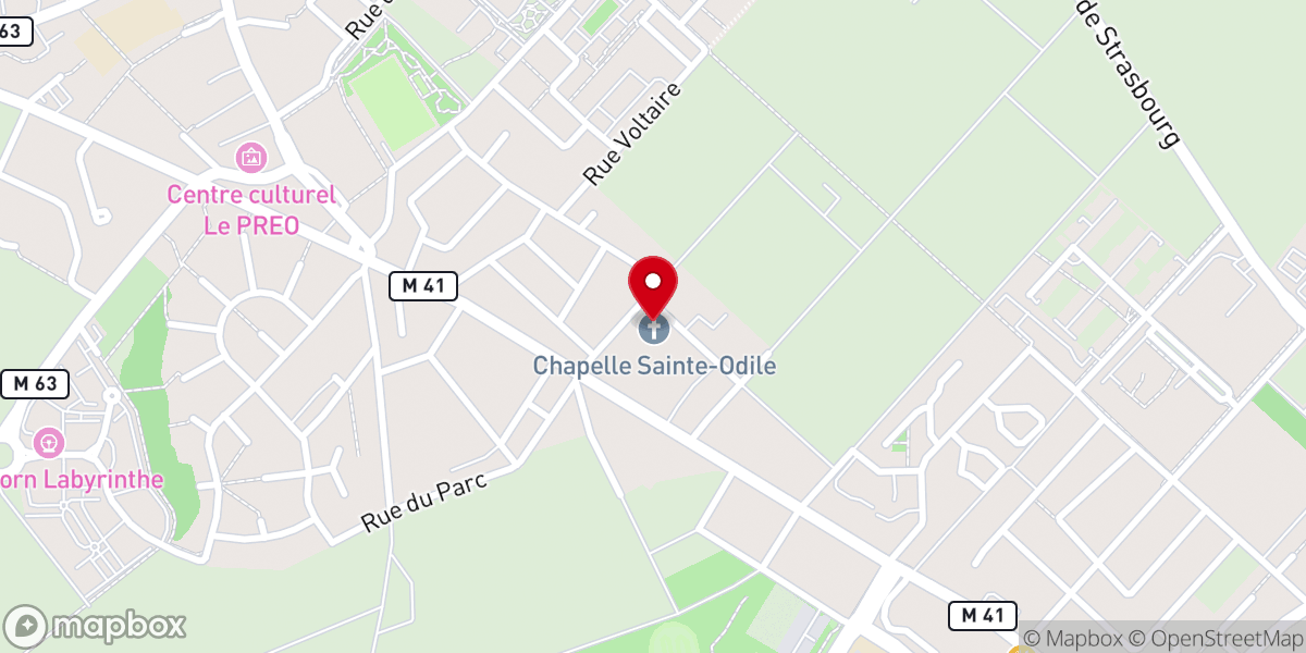 Map showing location of Chapelle Sainte Odile