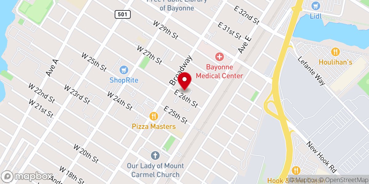 Map showing location of St John the Baptist Byzantine Catholic Church