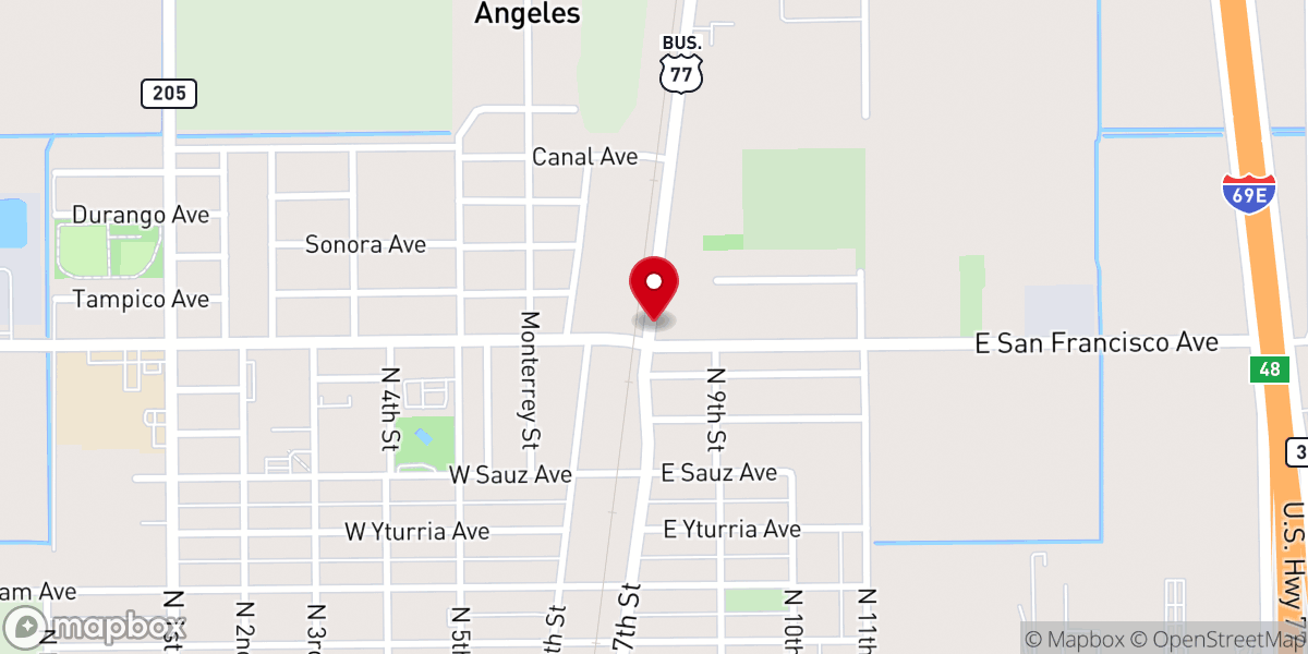Map showing location of Jesus Name Pentecostal