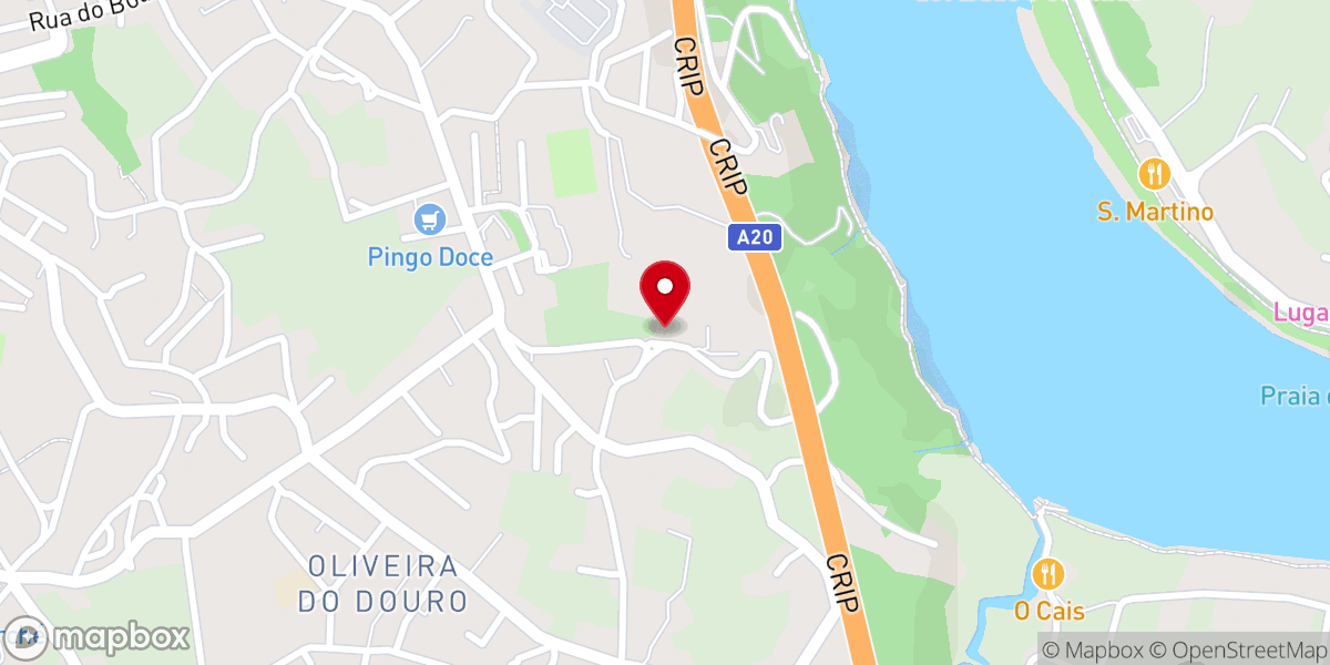 Map showing location of Igreja Paroquial de Oliveira do Douro