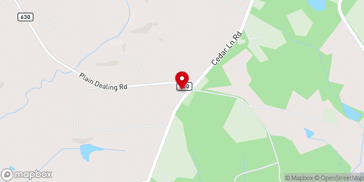 Map showing location of Byrd Grove Baptist Church