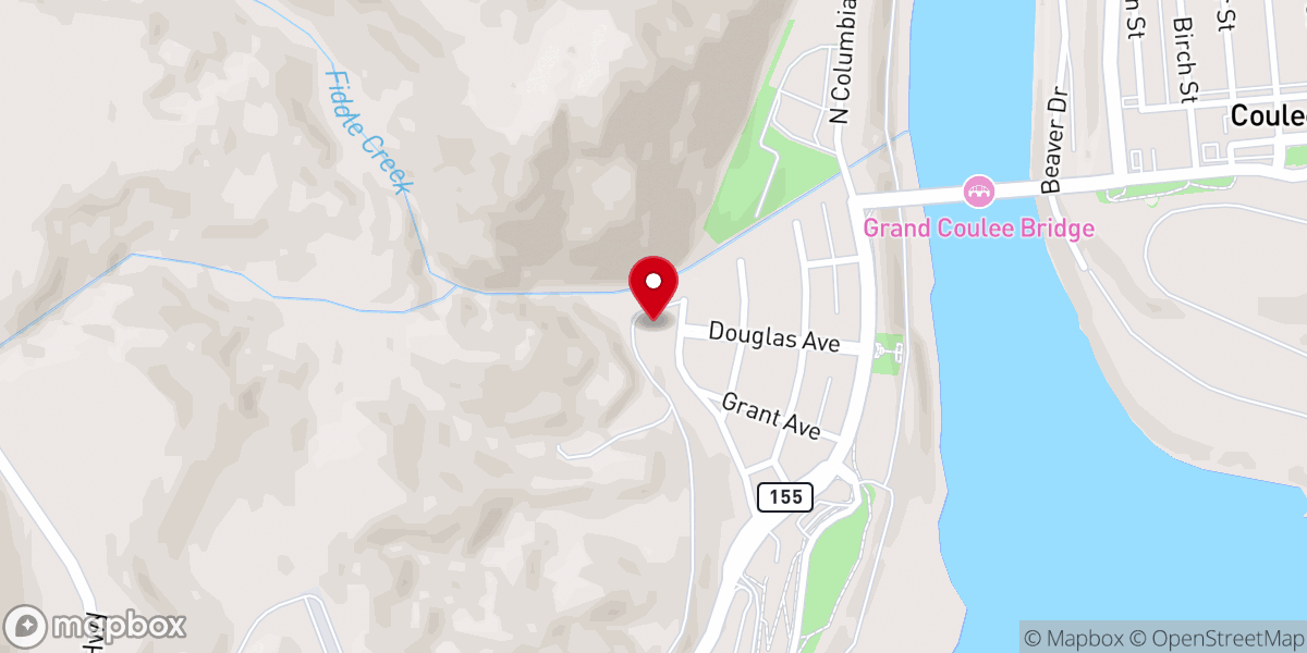 Map showing location of Coulee Dam Town Hall