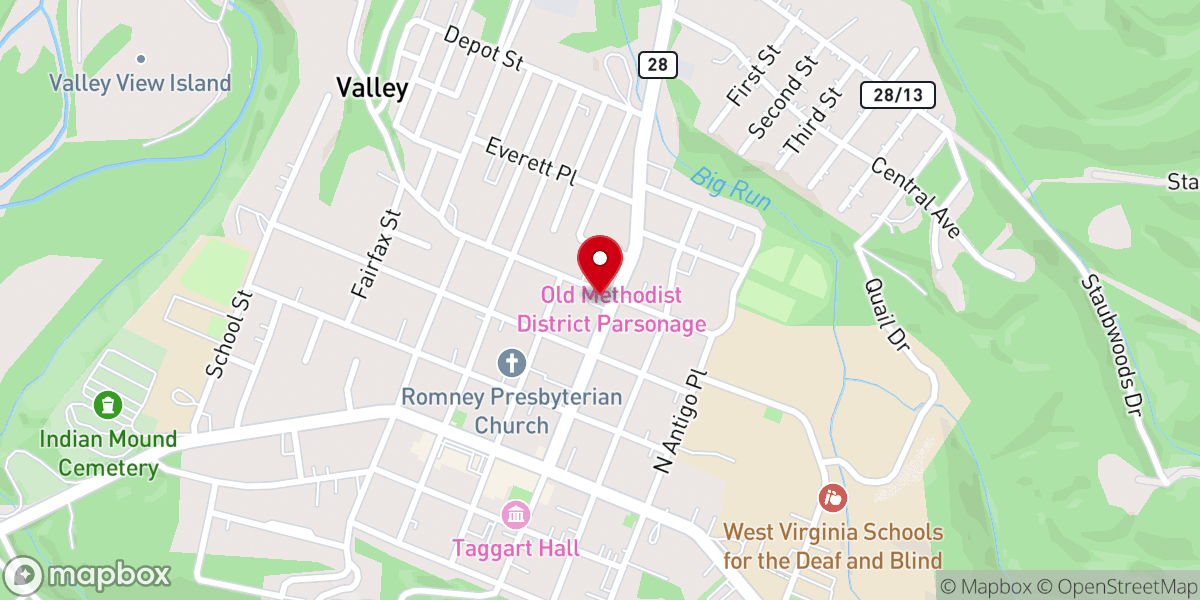 Map showing location of Romney Church of Christ