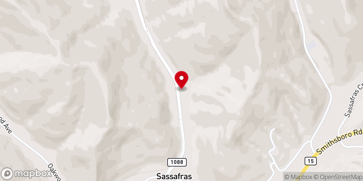 Map showing location of Indian Bottom Association Of Old Regular Baptists