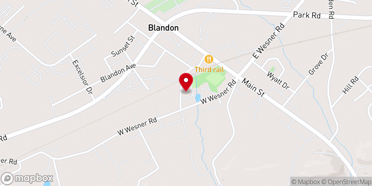 Map showing location of Blandon Mennonite Fellowship