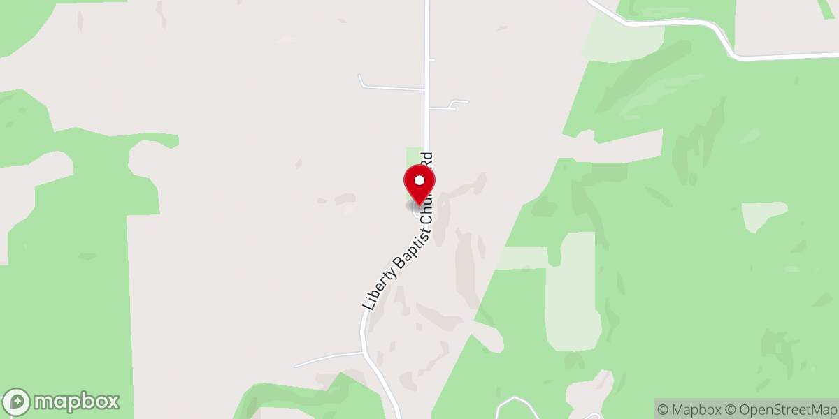Map showing location of Liberty Baptist Church