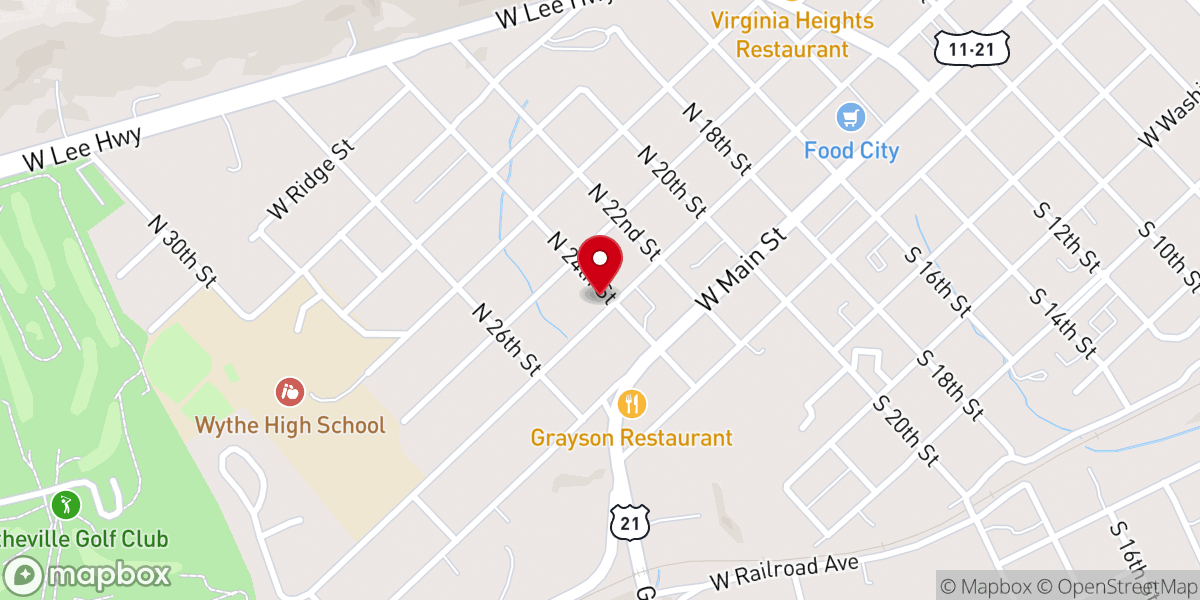 Map showing location of Bethlehem Baptist Church